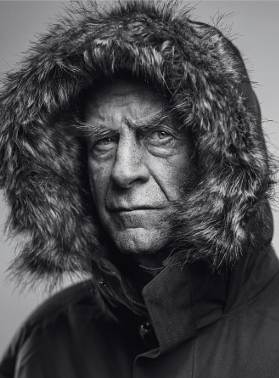 <strong>BEFORE AND AFTER</strong><br/><span>Ranulph Fiennes (top) returns home in 1982 from the Transglobe Expedition, the first attempt to make a circumpolar navigation of the Earth, and (above) a portrait of Fiennes taken in 2016</span>